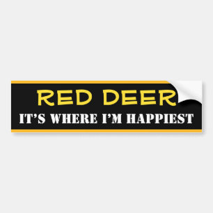 Autocollant De Voiture "RED DEER" - "IT’S WHERE I’M HAPPIEST" (Canada)