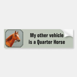 Autocollant De Voiture Red Dun Chestnut Sorrel Western Quarter Horse