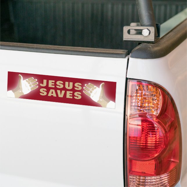 Autocollant De Voiture red JESUS SAVES (Sur camion)