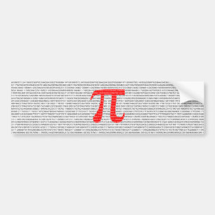 Autocollant De Voiture Red Number pi is a mathematical constant symbol