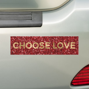 Autocollant De Voiture Red Parties scintillant Gold Be Kind Choose Love