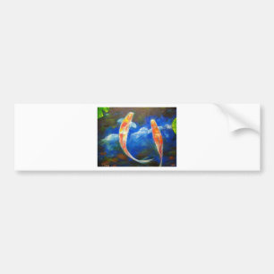 Autocollant De Voiture Réflexions de nuage de poissons de Koi