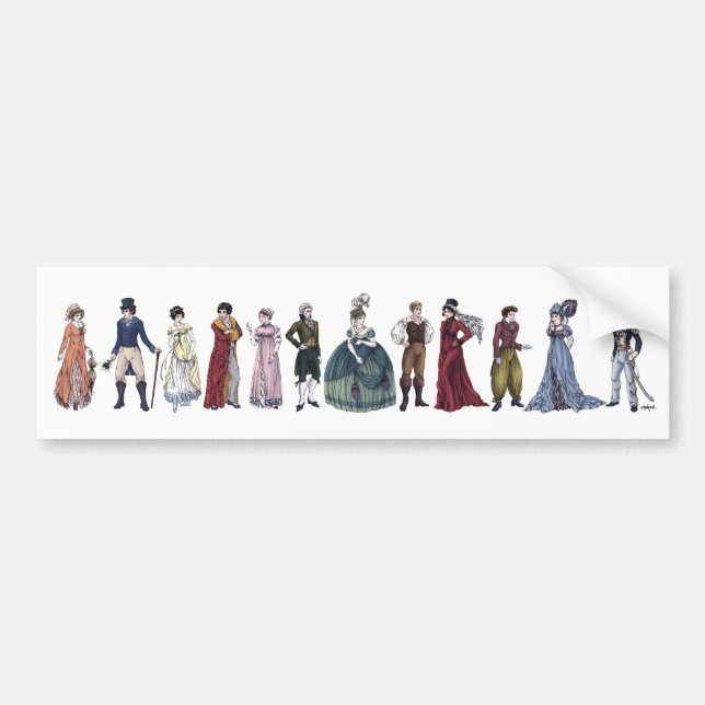 Autocollant De Voiture Régency Fashion Sticker Jane Austen Bumper (Devant)