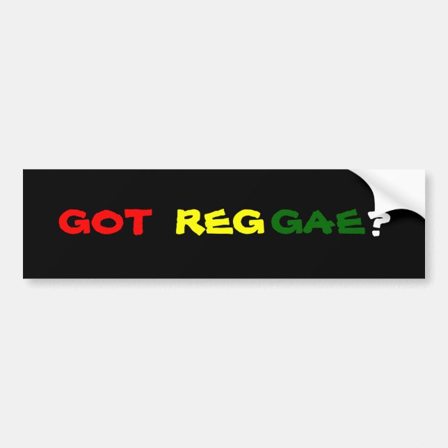 AUTOCOLLANT DE VOITURE REGGAE OBTENU ? (Devant)