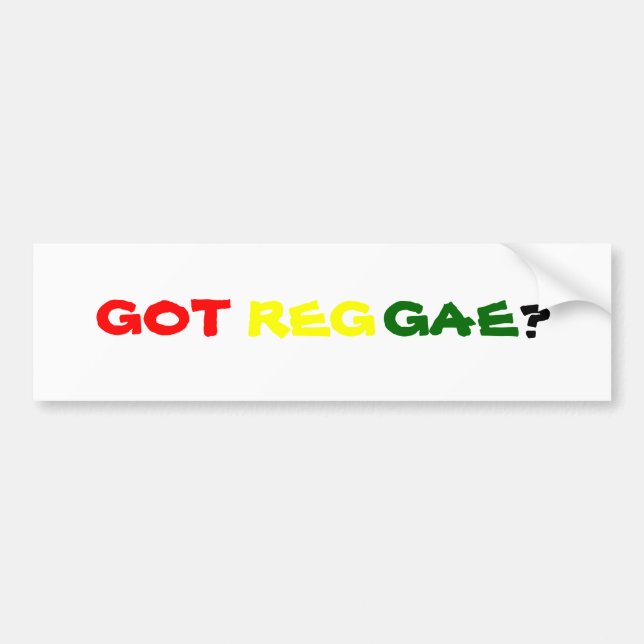 AUTOCOLLANT DE VOITURE REGGAE OBTENU ? (Devant)