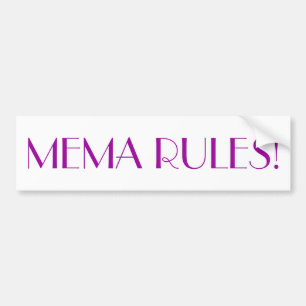 Autocollant De Voiture "RÈGLES DE MEMA ! "Adhésif pour pare-chocs
