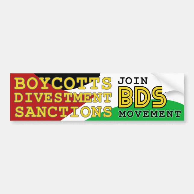 Autocollant De Voiture Rejoignez BDS soutien du mouvement Palestine (Devant)
