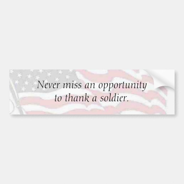 Autocollant De Voiture Remerciez un soldat (Devant)