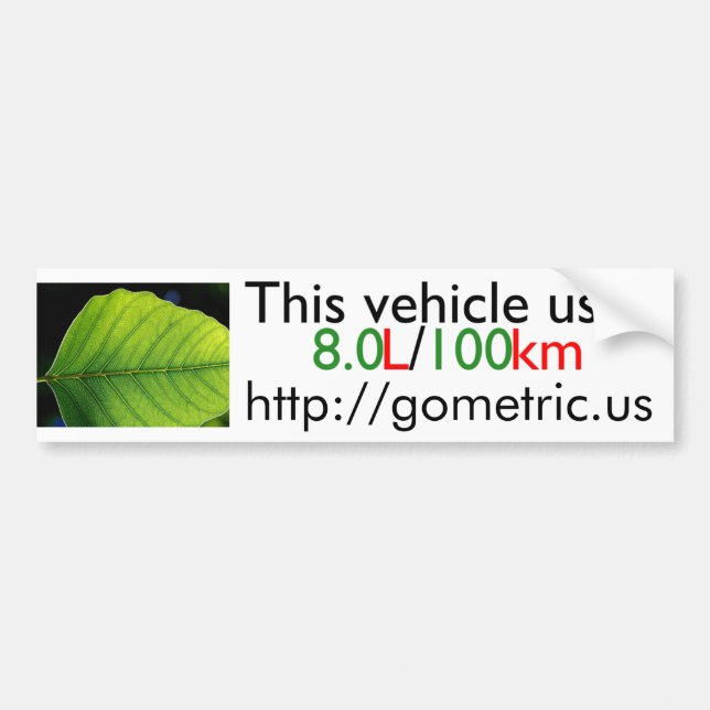 Autocollant De Voiture Rendement du carburant Bumpersticker (Devant)