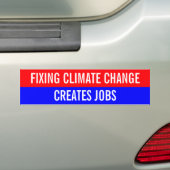 Autocollant De Voiture Réparer le changement climatique crée des emplois (On Car)
