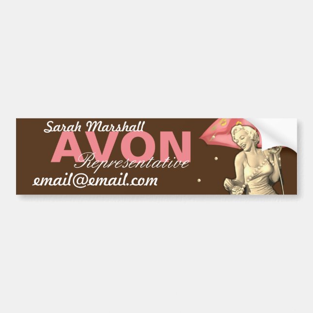 Autocollant De Voiture Représentant Avon Rétro (Devant)