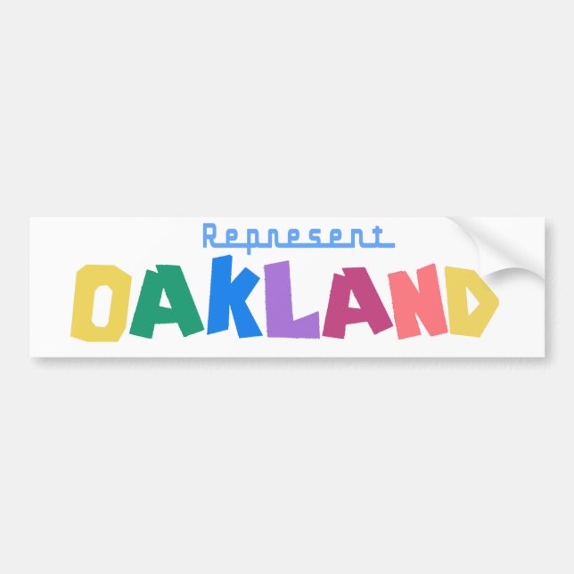 Autocollant De Voiture Représentez Oakland (Devant)