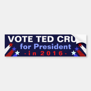 Autocollant De Voiture Républicain 2016 de président élection de Ted Cruz