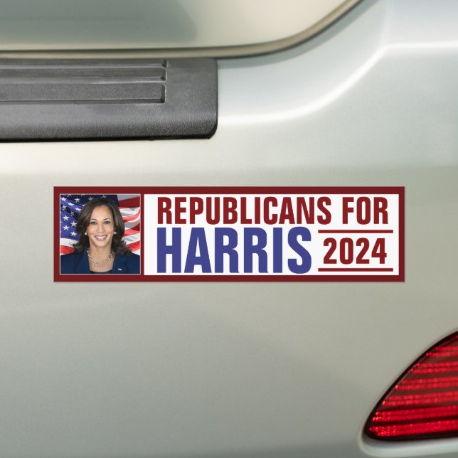 Autocollant De Voiture Républicains pour le président Kamala Harris Photo (En voiture)