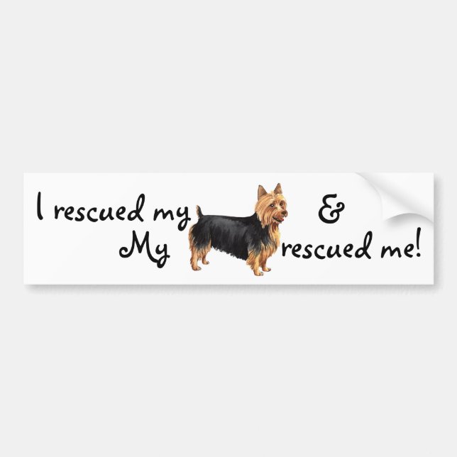 Autocollant De Voiture Rescue Australian Terrier (Devant)