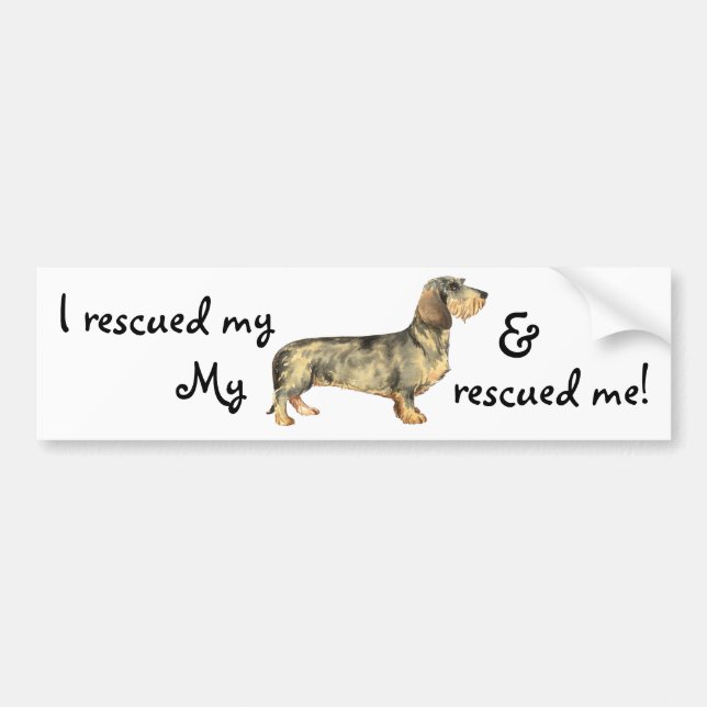 Autocollant De Voiture Rescue Wirehaired Dachshund (Devant)
