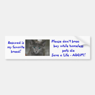 Autocollant De Voiture Rescued est ma race préférée ne multiplient pas