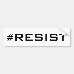 Autocollant De Voiture #Resist, texte noir audacieux sur le blanc, tous