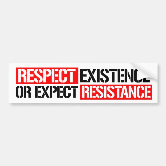 Autocollant De Voiture Respect Existence ou Attendez Résistance - Féminis (Devant)