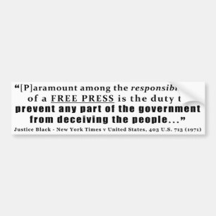 Autocollant De Voiture Responsabilités d'une citation de presse libre