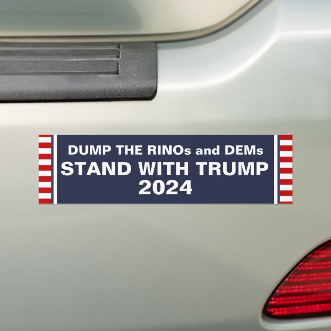 AUTOCOLLANT DE VOITURE RESTEZ AVEC L'ÉTIQUETTE DE BULLETIN TRUMP 2024 (En voiture)