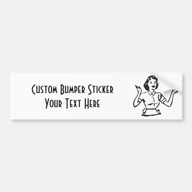 Autocollant De Voiture Rétro femme au foyer occupée (Devant)