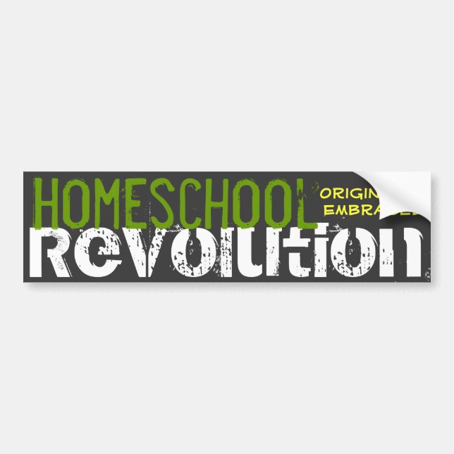 Autocollant De Voiture Révolution de Homeschool - originalité embrassée (Devant)