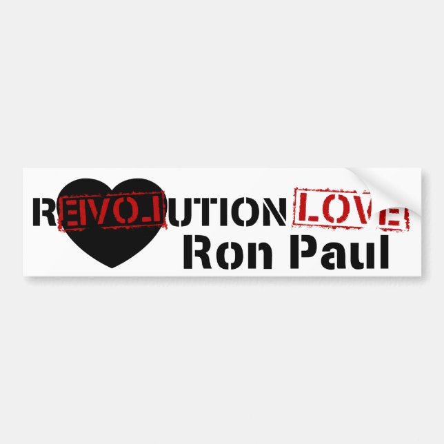 Autocollant De Voiture Révolution de Ron Paul (Devant)