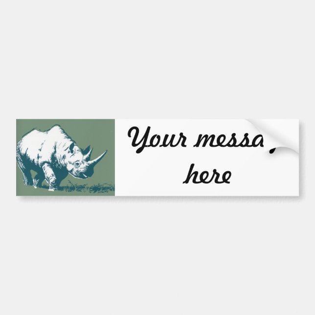 Autocollant De Voiture Rhinocéros (Devant)