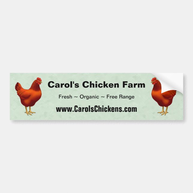 Autocollant De Voiture Rhode Island Red Hen (Devant)