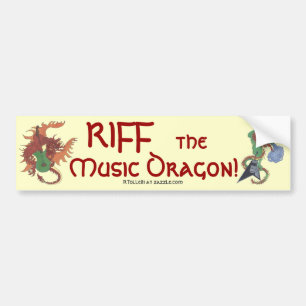 Autocollant De Voiture Riff le dragon de musique
