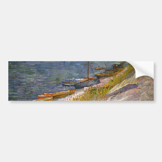 Autocollant De Voiture Rivière avec bateaux à rames par Vincent van Gogh (Devant)