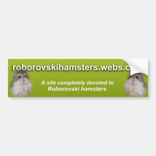 Autocollant De Voiture Roborovskihamsters - adhésif pour pare-chocs 2 (Devant)
