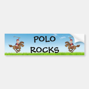 Autocollant De Voiture rochers de polo / cavalier et cheval