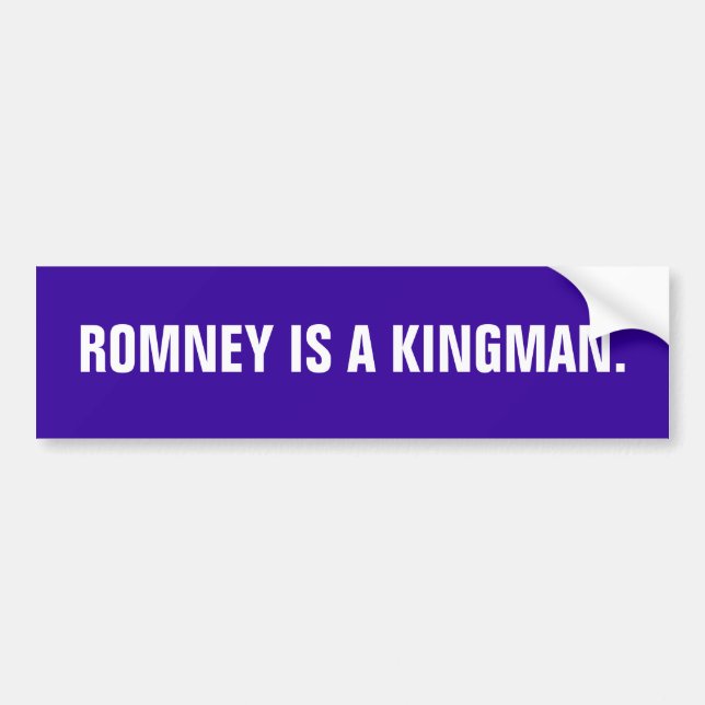 Autocollant De Voiture Romney est un Kingman. (Devant)