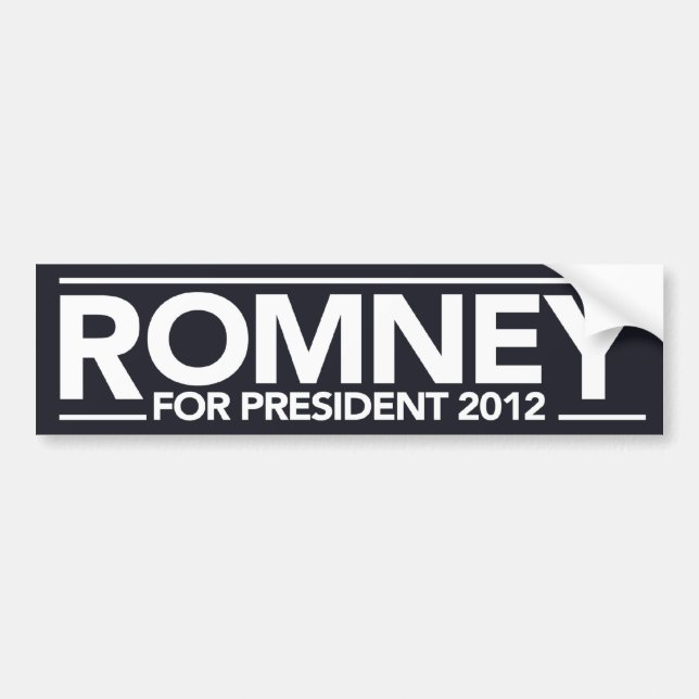 Autocollant De Voiture Romney pour le Président adhésif pour pare-chocs (Devant)