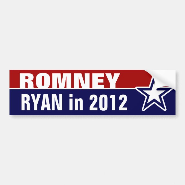 Autocollant De Voiture Romney Ryan en 2012 (Devant)