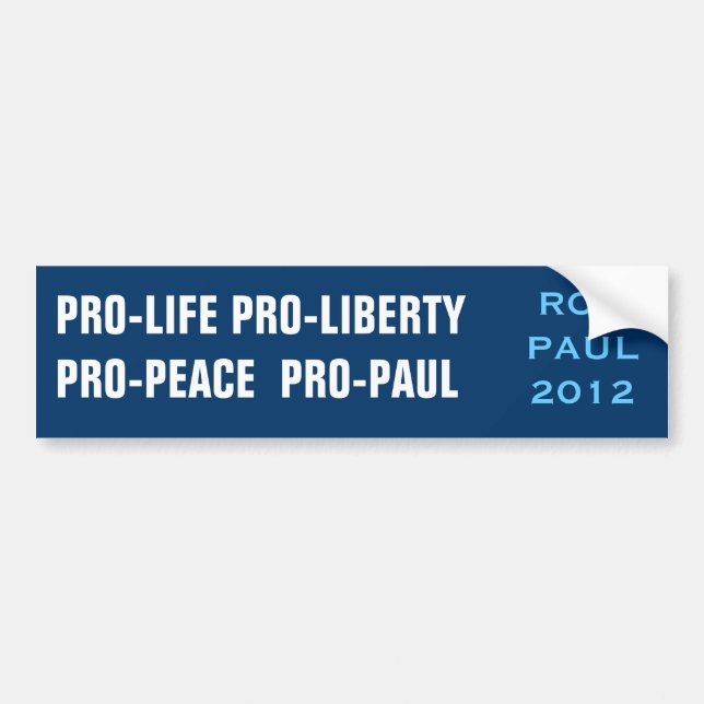 Autocollant De Voiture Ron Paul 2012 (Devant)