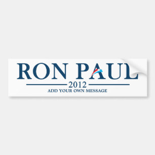 Autocollant De Voiture Ron Paul 2012 - Ajoutez votre propre texte