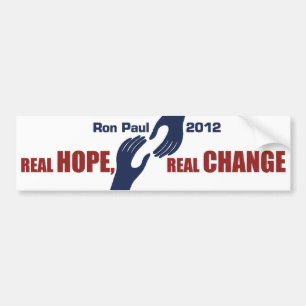 Autocollant De Voiture Ron Paul 2012 : Vrai espoir, vrai changement