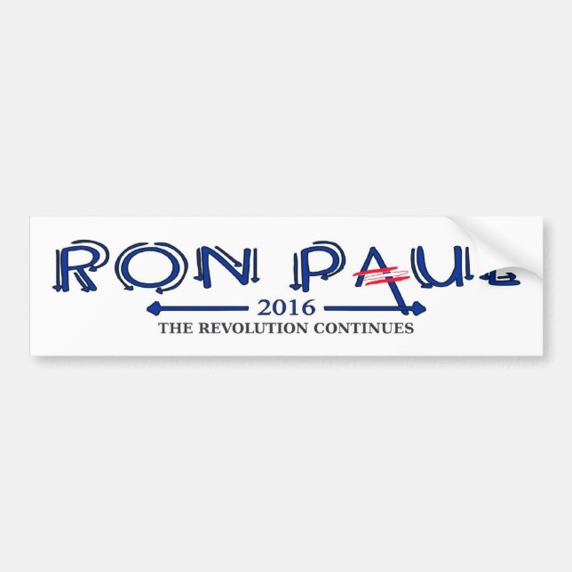 Autocollant De Voiture Ron Paul 2016 : La révolution continue (Devant)