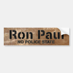 Autocollant De Voiture Ron Paul aucun adhésif pour pare-chocs d'état