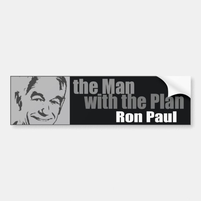 Autocollant De Voiture Ron Paul : L'homme avec le plan (Devant)