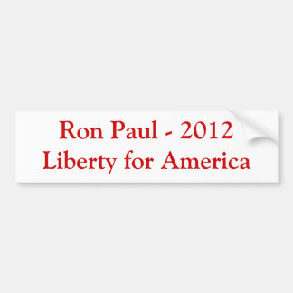 Autocollant De Voiture Ron Paul - liberté 2012 pour l'Amérique
