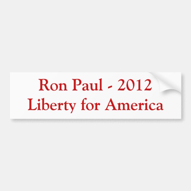 Autocollant De Voiture Ron Paul - liberté 2012 pour l'Amérique (Devant)