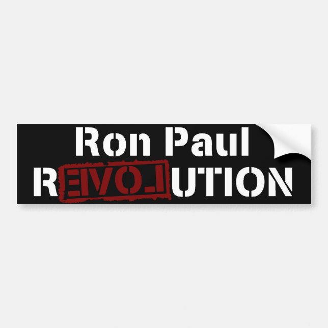 Autocollant De Voiture Ron Paul Revolution Love 2012 (Devant)