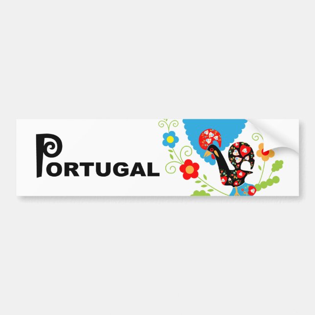 Autocollant De Voiture Rooster portugais (Devant)