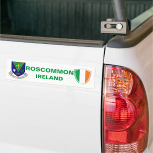 Autocollant De Voiture Roscommon Ireland Crest et Irish Flag