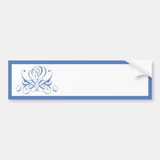 Autocollant De Voiture Rose bleu de Cornouailles (Devant)