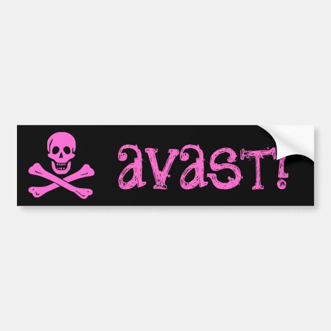 Autocollant De Voiture Rose de jolly roger (Devant)